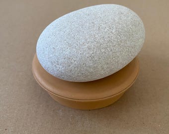 6,5 - 9cm Sea White Oval Shaped Stone - Smooth Stone For Painting