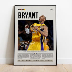 Kobe Bryant Poster, Bryant Lakers Print, Framed Kobe Art, Kobe Bryant Fan Gift Idea, The Black Mamba Wall Art, Basketball Decor