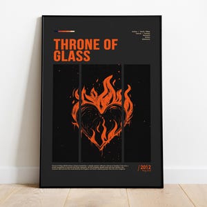 Throne of Glass Dark Digital Print | Fireheart Quote Art | Sarah J. Maas Inspired Wall Decor | Bookish Boho Poster | Terrasen BookTok