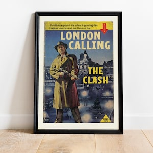 London Calling Music Poster - The Clash Vintage Pulp Print - The Clash Long Calling