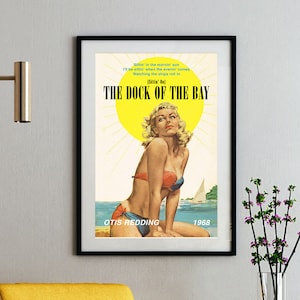 Otis Redding - Sittin On The Dock Of The Bay - Music Poster Print - Vintage Music Poster Pulp Style - 1968 Art