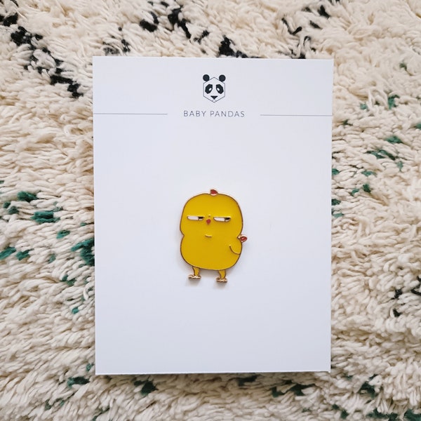 Unimpressed Chick Badge, Cute Chicken Enamel Pin, Kawaii Baby Chick Pin, Animals Enamel Pin, Chick Hard Enamel Pin, Chicken Lapel Pin