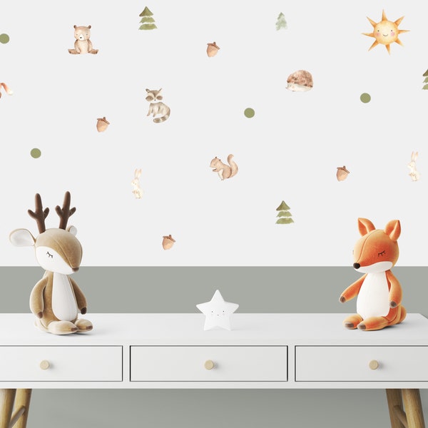 Nursery Woodland Animal Wall Decal Etsy
