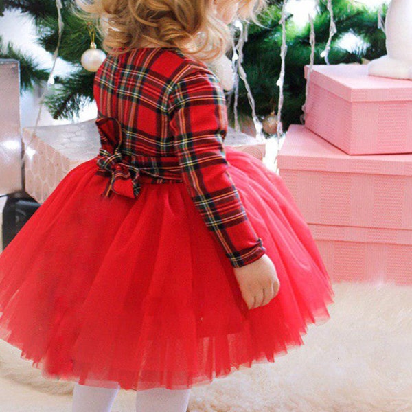 Christmas Tutu Dress, Toddler Christmas Outfit, Children Tartan dress, Christmas Red Dress, Family Matching Clothes, Sisters Matching Dress