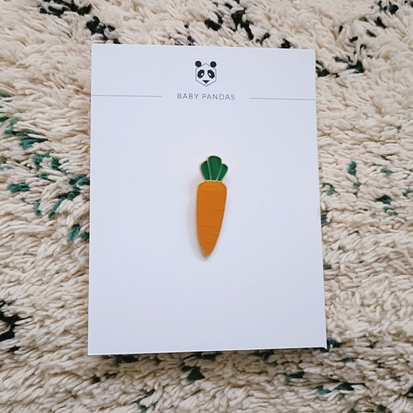 Karotten Pin, Vegan Emaille Pin, Karotten Pin, Gemüse Pin, Bauern Pin, Vegane Anstecknadel, Niedlicher Mantel Pin, Möhren Liebhaber Geschenk