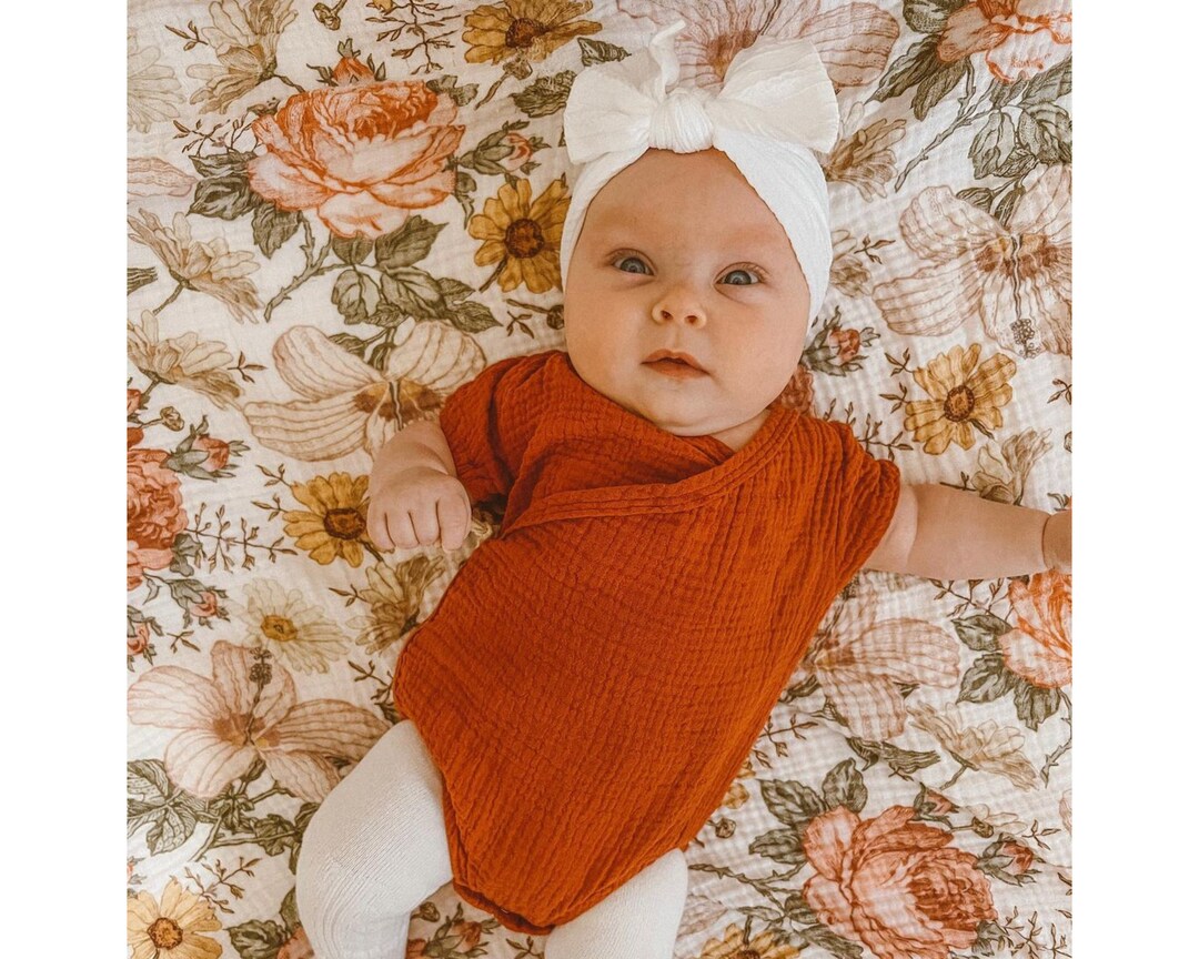 Burgundy Baby Kimono Style Romper, Baby Summer Clothes, 1st Birthday