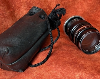 Objetivo de cámara Hanimar F=135 mm 1:35 con montura de rosca japonesa y estuche blando