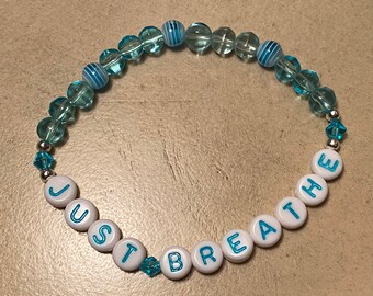Orange and Silver breathe Beaded Stretch Bracelet With Silver Chain ...