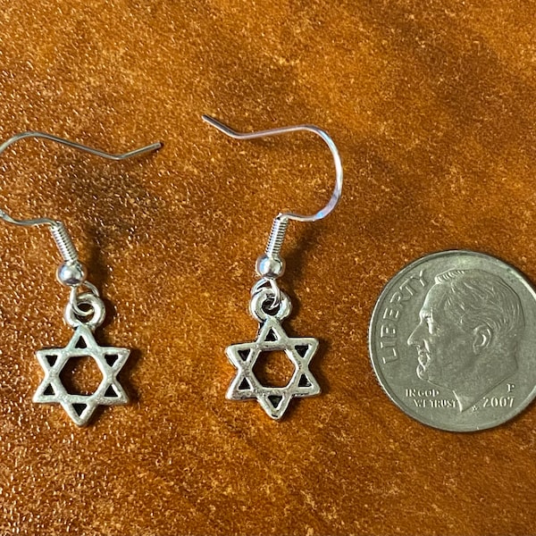 Silver Jewish Star of David Earrings