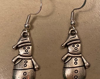 Silver Snowman Earrings 2