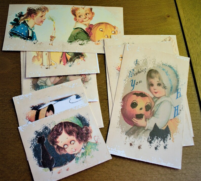 Vintage Halloween Digital Ephemera Cards / 12 printable | Etsy