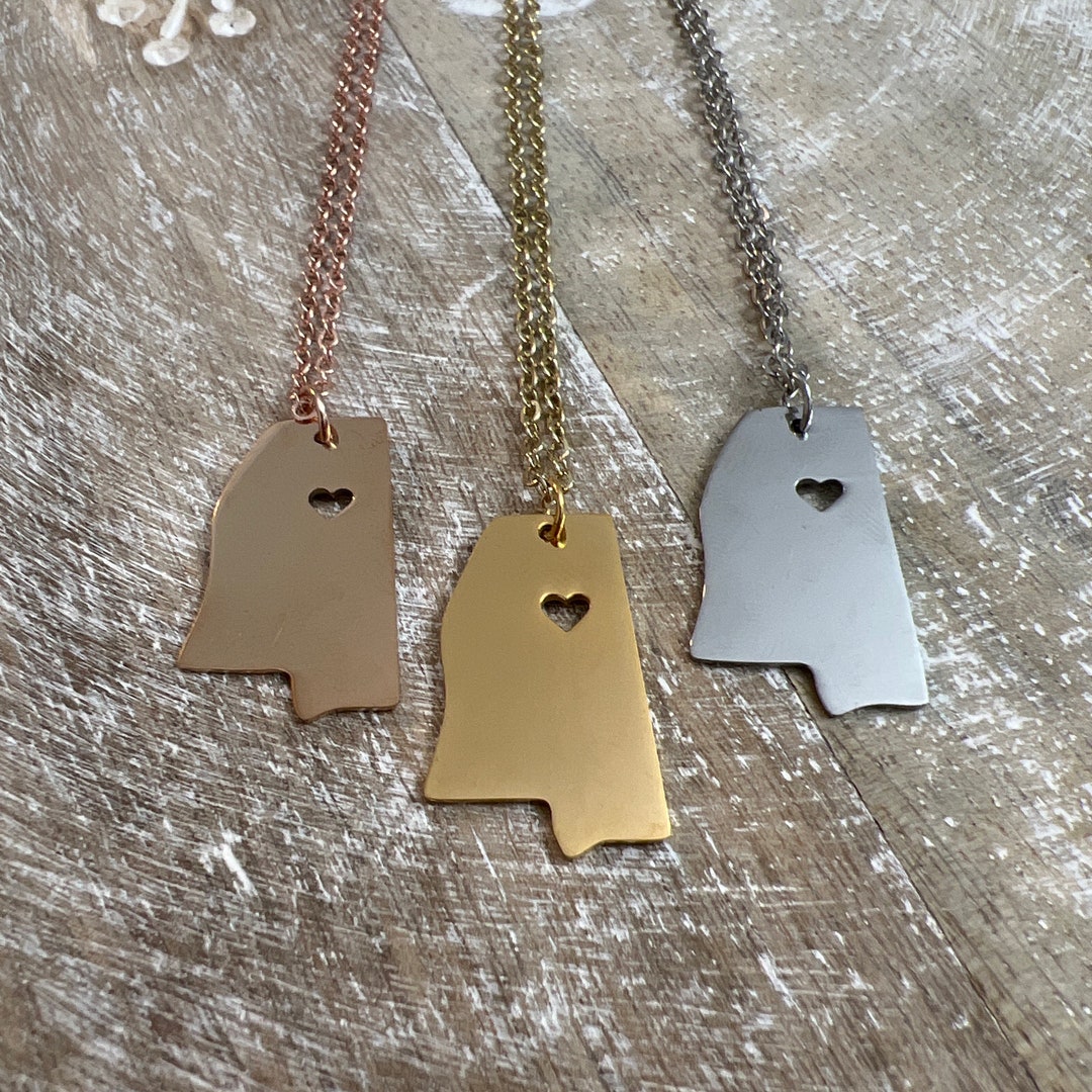 Mississippi Necklace Mississippi Jewelry Mississippi Charm Mississippi