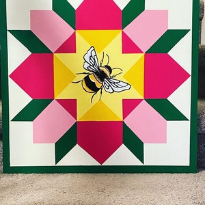 Barn Quilt:  The Rose and The Bee-07