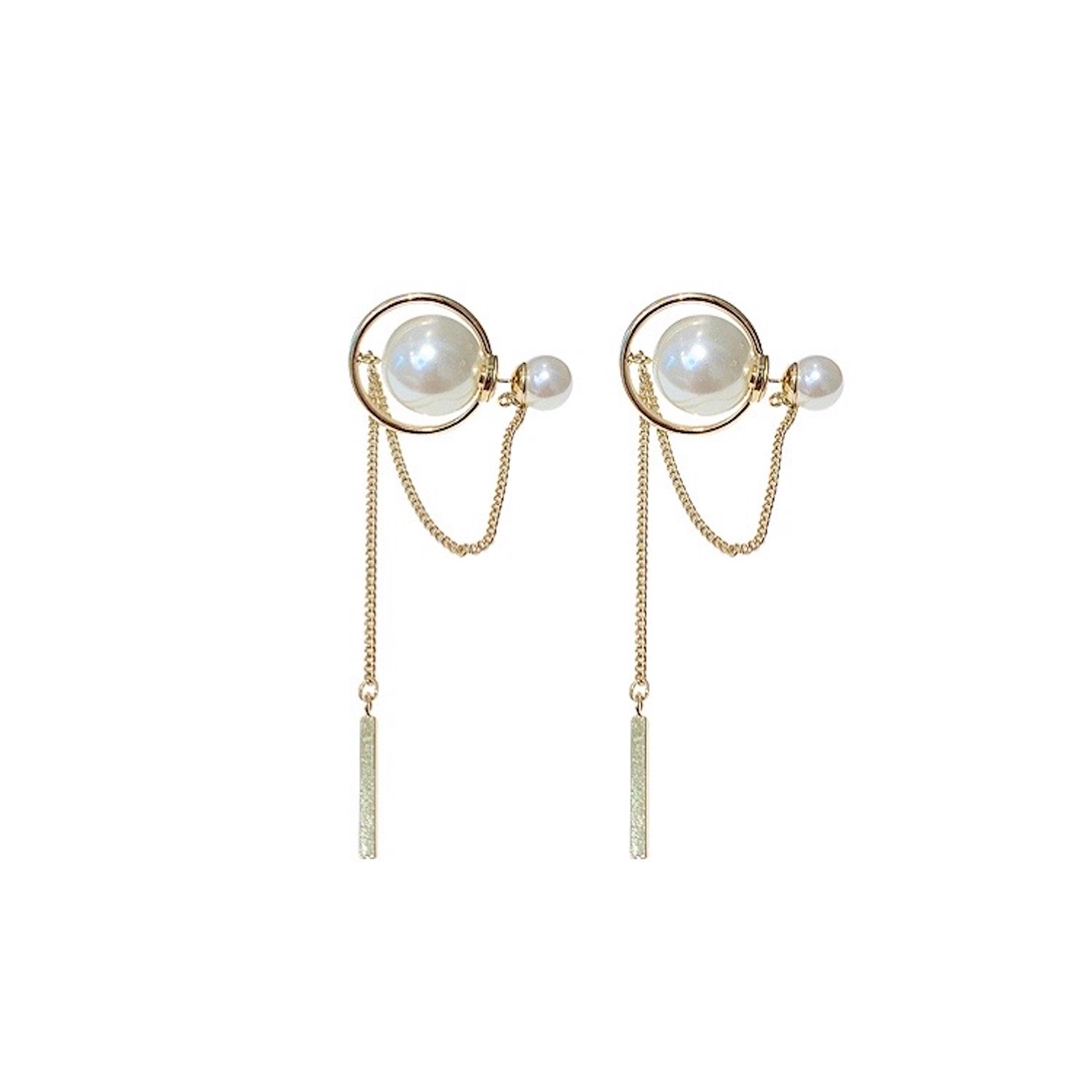 Large Dainty Pearl Earrings Dangle Pearl Stud Earrings Large | Etsy