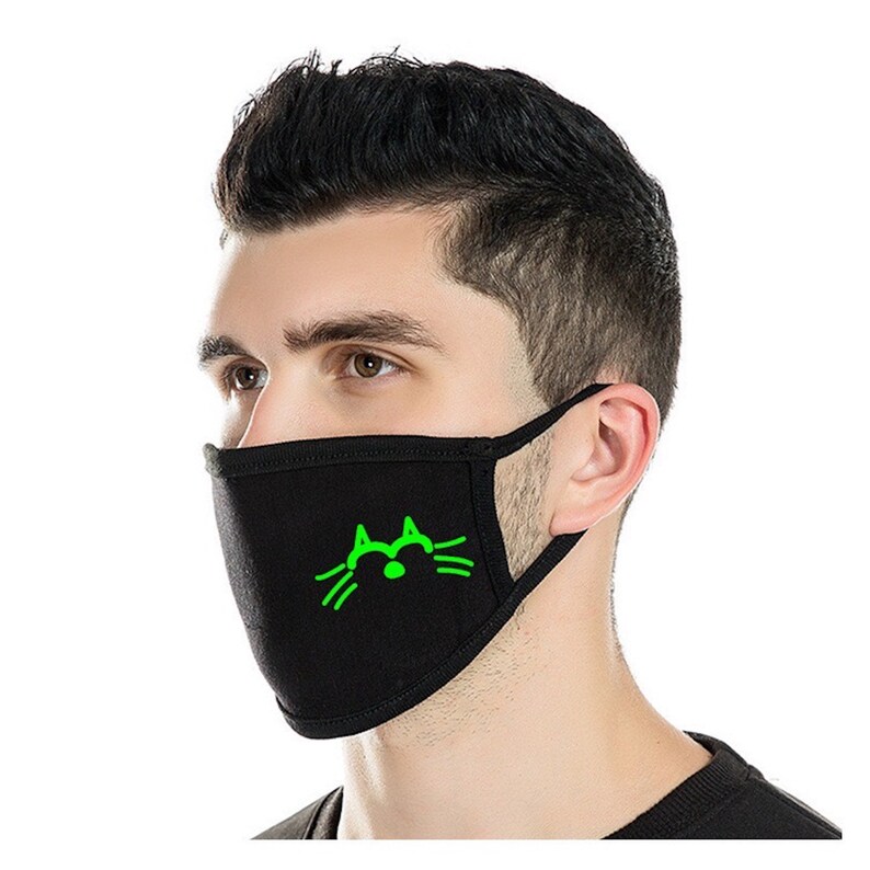 Neon Face Mask Skull Teeth Face Mask Rave Mask Black Zipper | Etsy