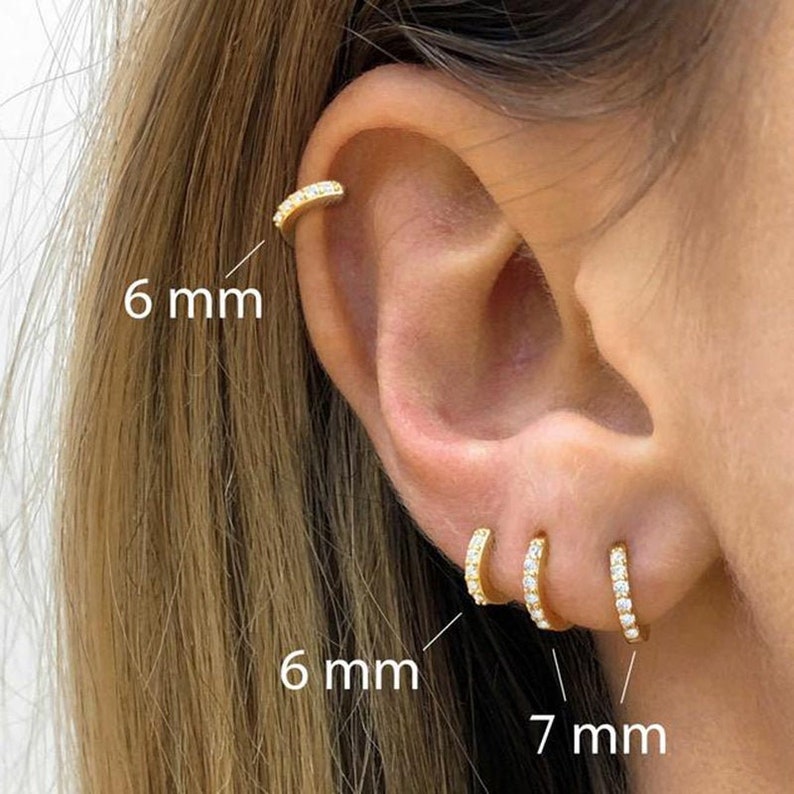 Upper lobe and ear gold cartilage hoop earring Single anti Etsy