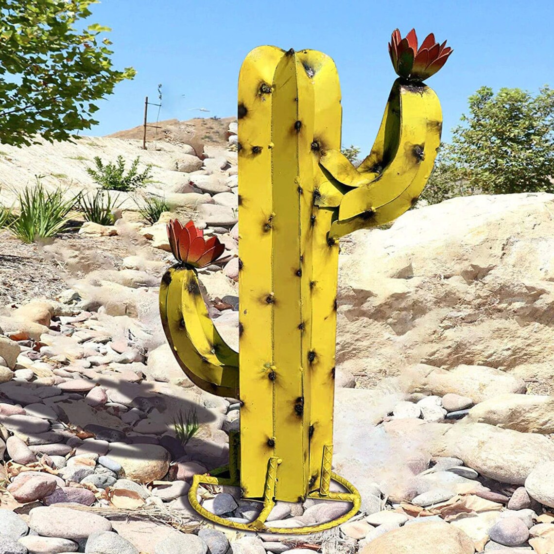 Size 2030cm Cactus Garden Sculpture Mexican Metal Art Metal Etsy