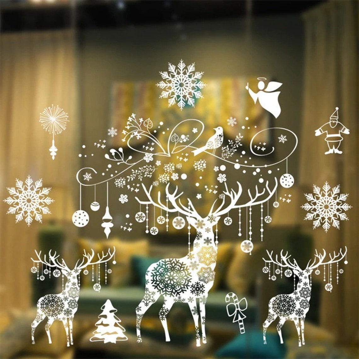Christmas Window Stickers Christmas Decorations for Home  Etsy