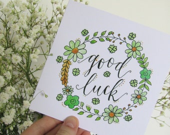religious best wishes for new job Good luck card | Best Wishes Card | Watercolour Card | Flower Card