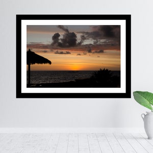 HAWAIIAN SUNSET/Kona Beach/Hawaii/Nightscape/Sunset/Beach/Palms/wall art/Fine Art Photography/SM-Extra Large/Wall Decor/Metal, Canvas, Print