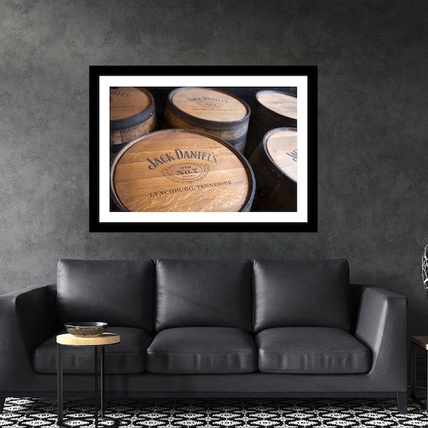 Jack Daniels Whiskey Barrel Old No7/Barrel Head/label/Party Room Decor/Fine Art Photography/SM-Extra Large/Wall Decor/Metal, Canvas, Print