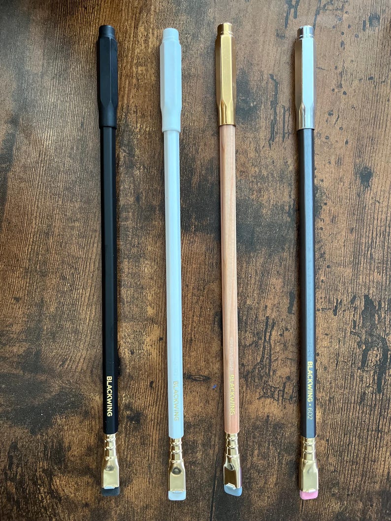Blackwing Sampler Pencil Set in Plastic Sleeve (4 graded graphite pencils: 602, Matte, Pearl, Natural) image 10