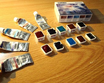 Schmincke Horadam Watercolor Super Granulating Galaxy Tundra Forest Haze Desert Volcano Shire Urban Glacier Half Pan Sample Set