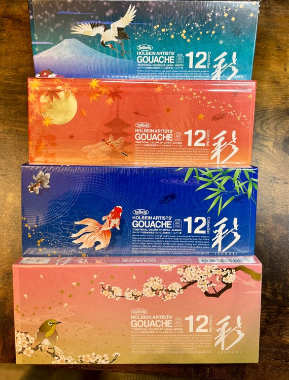 Holbein Irodori Artist Gouache Set of 12 Traditional Colors of Japan (15ml) Four Seasons