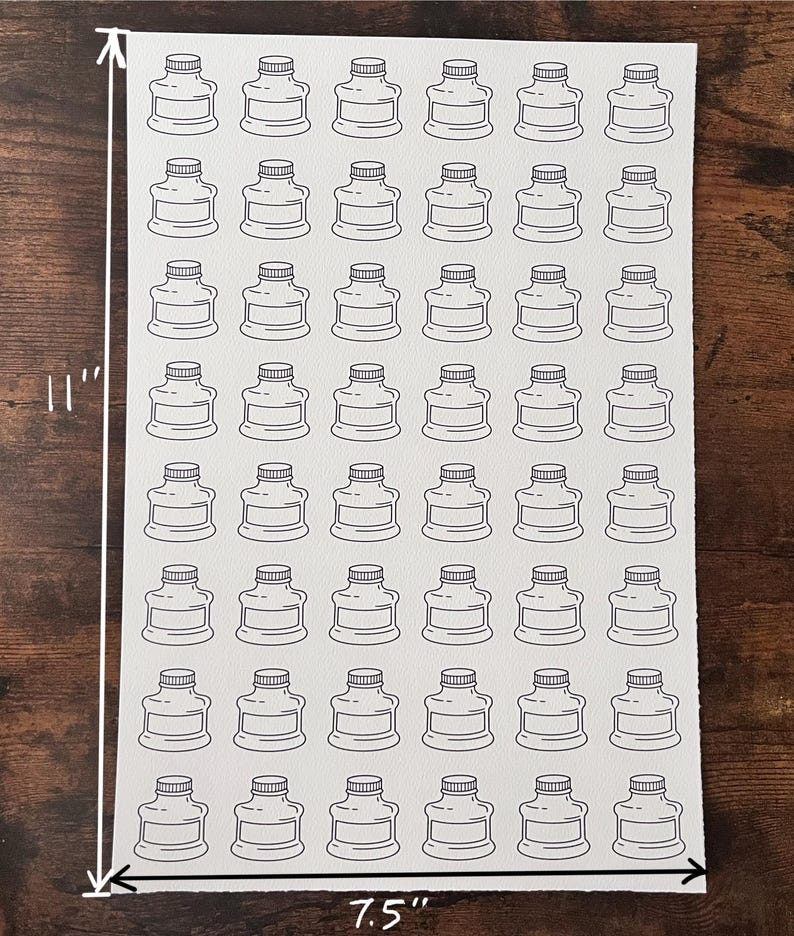 Color Swatch Card, 48/24 Bottle Double Sided, Water Resistant Ink on Watercolor Paper (100lbs) Suitable for Wet and Dry Media Swatching 5 of 11" sheets