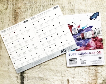 Schmincke Horadam Watercolor Super Granulation 40 Color Dot Card Sampler Custom Re-packaging