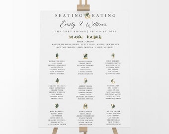 A1, A2, Wedding Seating Chart, Wedding Seating Plan, Personalised, Wedding Table Plan, Table Plan, Seating Chart, Paper, Poster, Display