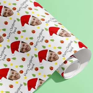 Gepersonaliseerd kerstpapier, aangepaste cadeauverpakking, aangepast papier, uw gegevens, vakantie, pakpapier, kerstmis, kerstmuts, kerstmis
