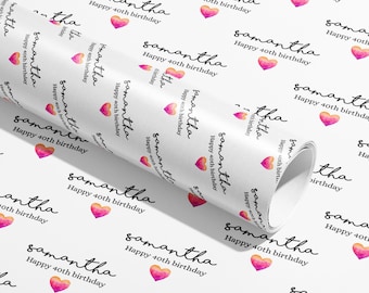 Personalisierte Geschenkverpackung, Namen, Geschenkpapier, Geburtstag, Herzen, individuell, Hochzeit, Party, Verlobung, Paare, Valentinstag, Jahrestag