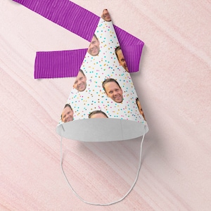 Personalised Party Hats. Ideal for Hen Parties, Stag Dos, Birthdays. Essential party accessory, cutout ready. Your photo, customised.