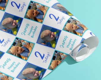 Personalisierte Geburtstag Geschenkverpackung, Geschenkpapier, Fotos, Ihr Name, Individuell, Hochzeit, Party, Papier, Ihr Alter, Jubiläum, Recycle, Eco