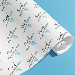 Personalised Gift Wrap, Names, Wrapping Paper, Birthday, Hearts, Customised, Wedding, Party, Engagement, Couples, Valentines, Anniversary