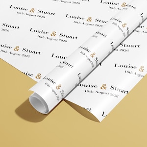 Personalised Gift Wrap, Names, Wrapping Paper, Birthday, Hearts, Customised, Wedding, Party, Engagement, Couples, Valentines, Anniversary