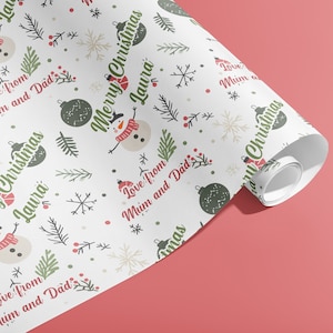 Personalised Christmas Wrapping Paper, Custom Gift Wrap, Customised Paper, Your Details, Holiday, Packing Paper, Christmas, Santa Hat, xmas