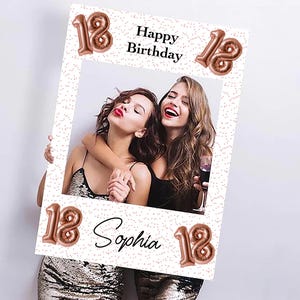 Personalised Selfie Frame, Any Age, Birthday, Selfie Board, Decoration, Balloons, Photobooth Props, Custom, Cutout kids Birthday Party Frame