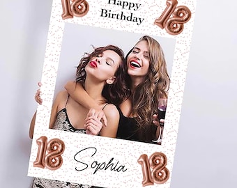 Personalised Selfie Frame, Any Age, Birthday, Selfie Board, Decoration, Balloons, Photobooth Props, Custom, Cutout kids Birthday Party Frame