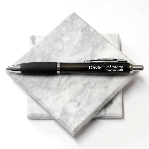 NAUGHTY HUMOUR PENS BLACK WITH WORDING OFFICE GIFT