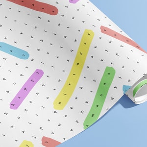 Personalised Birthday Gift Wrap, Wrapping Paper, Word search, Your Name, Customised, Wedding, Party, Paper, Your Age, Eco, Recyclable, Ink