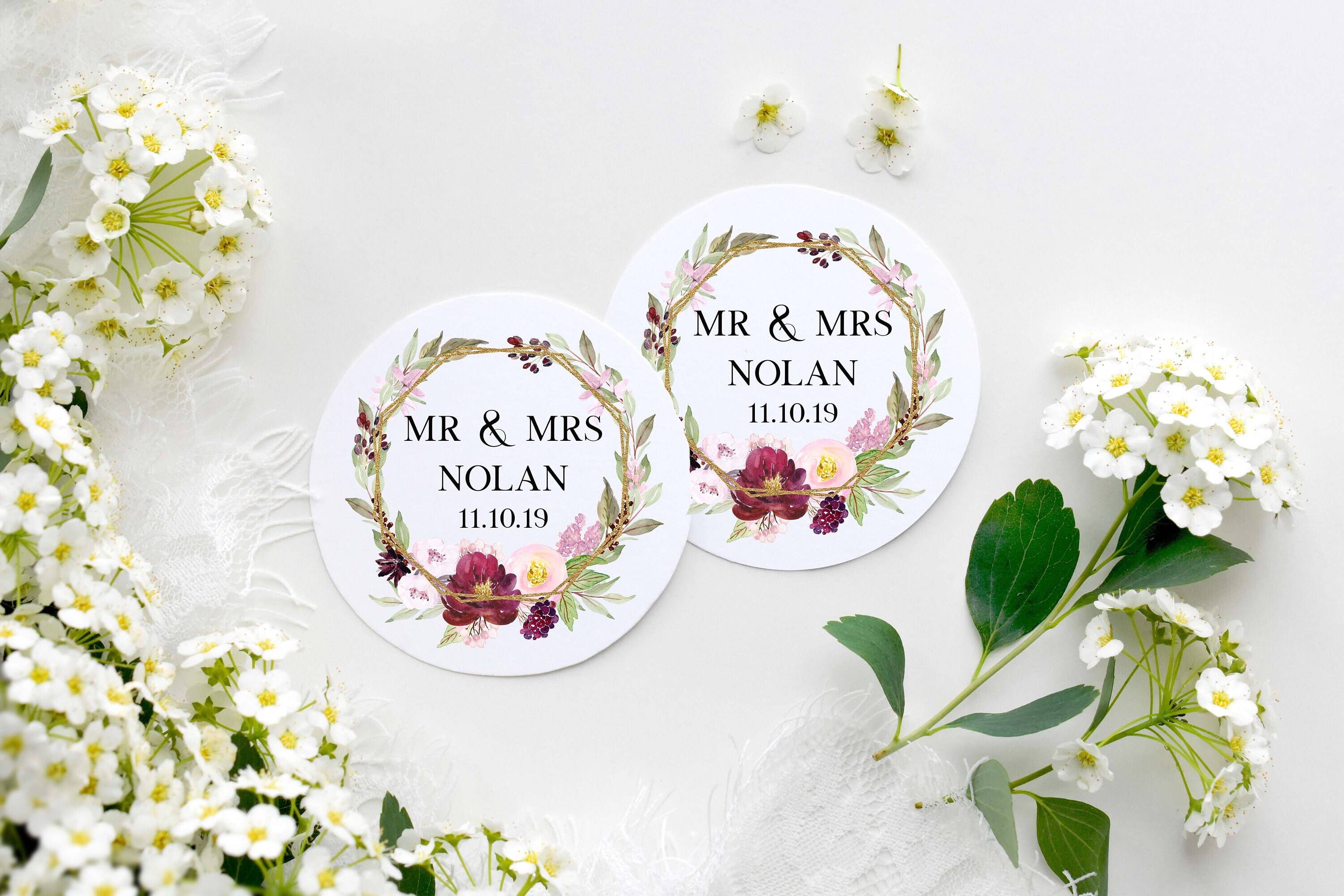 Modern Minimalist Wedding Stickers Wedding Stickers for Wedding Favours,  Invitations, Sweet Bags, Birthday, Baby Shower 