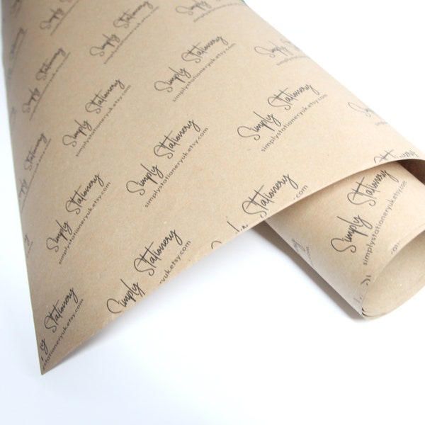 Personalised Kraft Paper, Packing Paper, Branded Packaging Premium Kraft, Your Logo Paper 90gsm, Small Business, Tissue paper, Recyclable