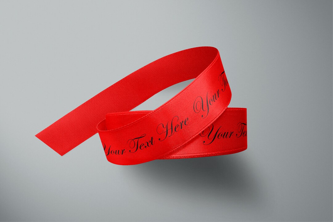 Personalised 10mm Ribbon. Satin Ribbon, Your Text Date, Gold, Rose Gold ...