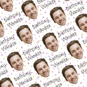 Personalised A3 Birthday Wrapping Paper, Birthday Wanker, Profanity Paper, Custom Gift Wrap, Customised Swearing Wrapping Paper.