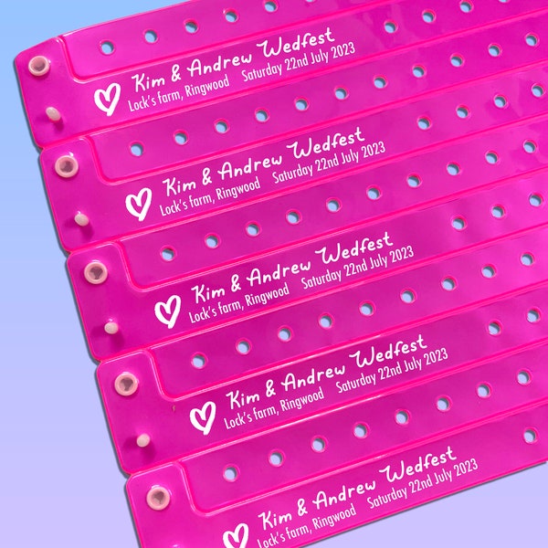 Personalised Wedding Wristbands, Hen Party, Bridesmaids, Bracelet, Invitation, Hen Do, Bachelorette, Vinyl, Custom Design, Accessories, VIP