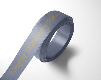 Cinta personalizada de 15 mm. Cinta de raso, texto con fecha, peltre, oro rosa, cualquier color para envolver regalos, marca comercial, bodas, papel de regalo