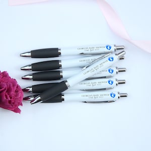 Personalised Baby Shower Pens, Printed Ballpoint, Small Business, Branding Promo, Stationery, Baby, Planner, Order Book, Your Text, Blue