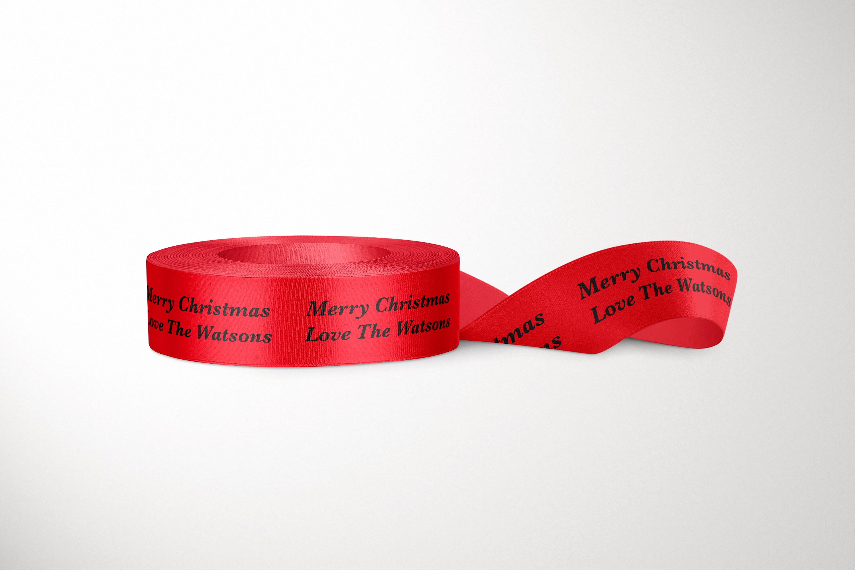 Christmas Xmas Gift Wrapping 15mm x 25 metres Personalised Printed Ribbon 
